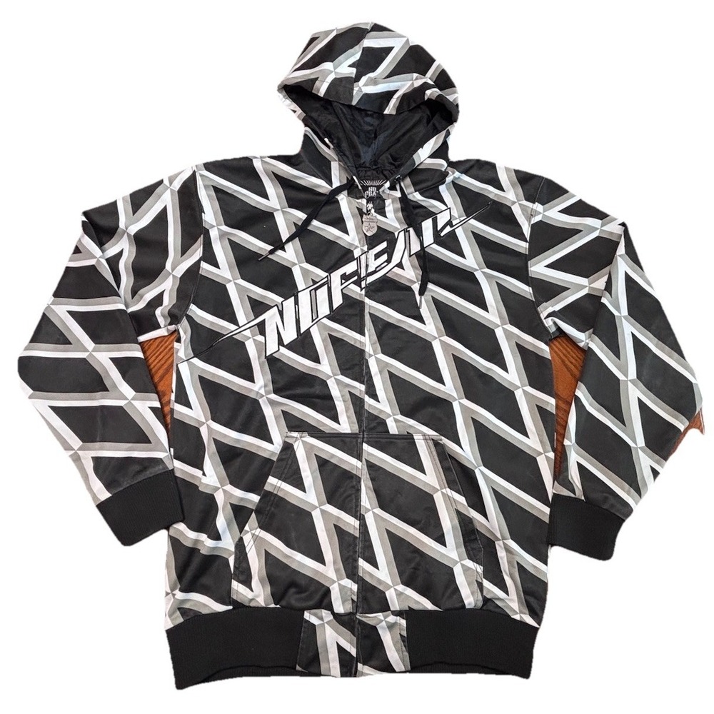Vintage Y2K No Fear Full Zip Hoodie‎ Men's Large Black Gray Graphic Jacket